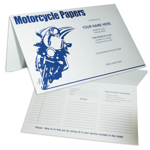 Motorcycle Papers Document Folder