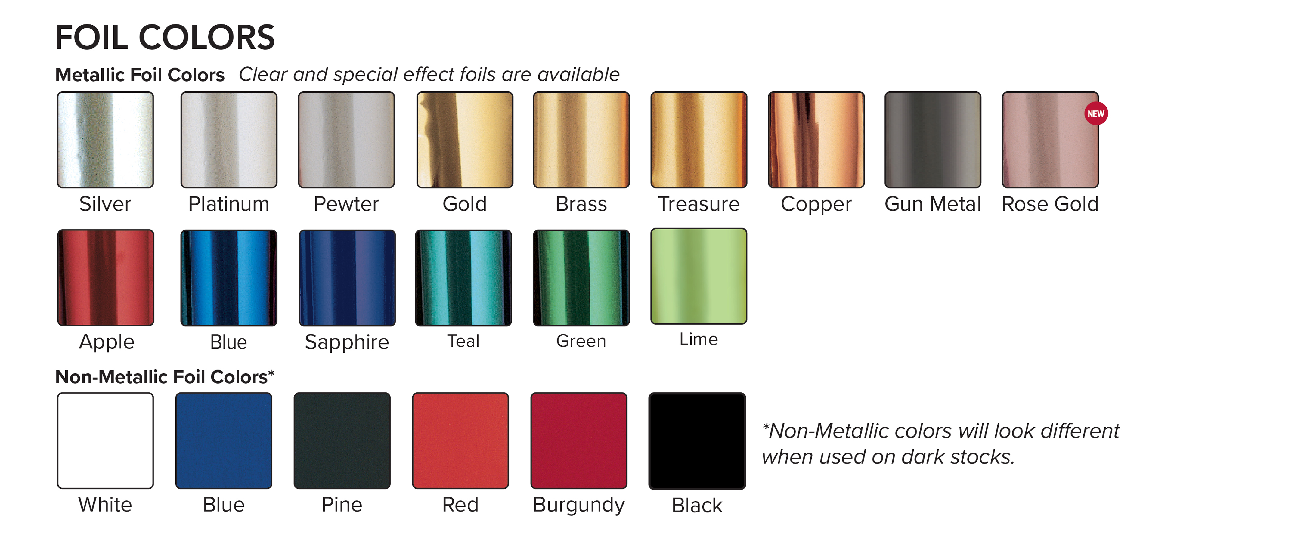 Foil Color Chart