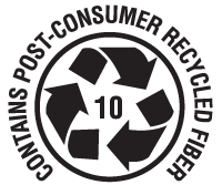10% Post-Consumer Recycled