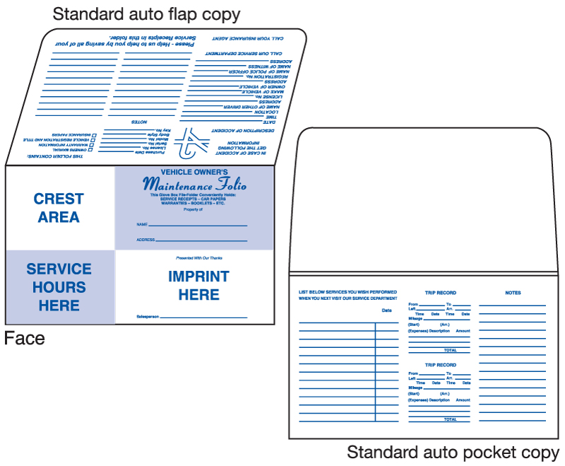 Blue Square Glove Box Folder