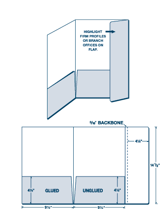 Legal Size Two Pocket Folder with Info Flap