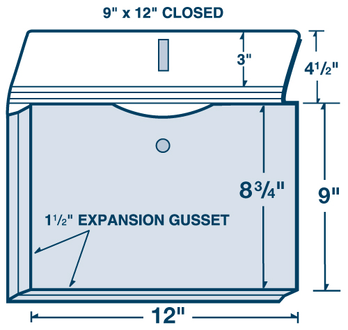 12" x 9" Sealed Expansion Portfolio 1 1/2"