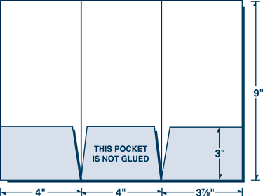 4" x 9" Three Panel Folder