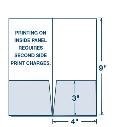 4" x 9" Short Run Digital Print Two Pocket Folder