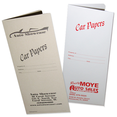 01-01-001 Car Papers Document Folder