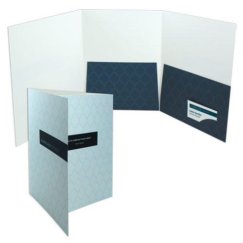 Tri-Panel Pocket Folder with 3 pockets