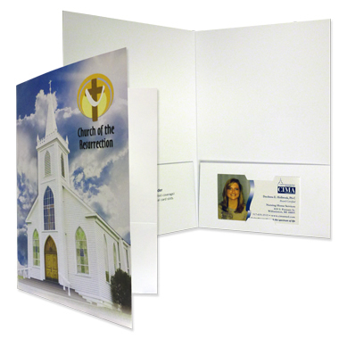 D-68-02 5 3/4" x 8 3/4" Two Pocket Folder