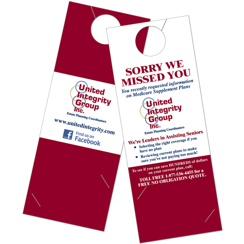 Door Hangers with Business Card Slits